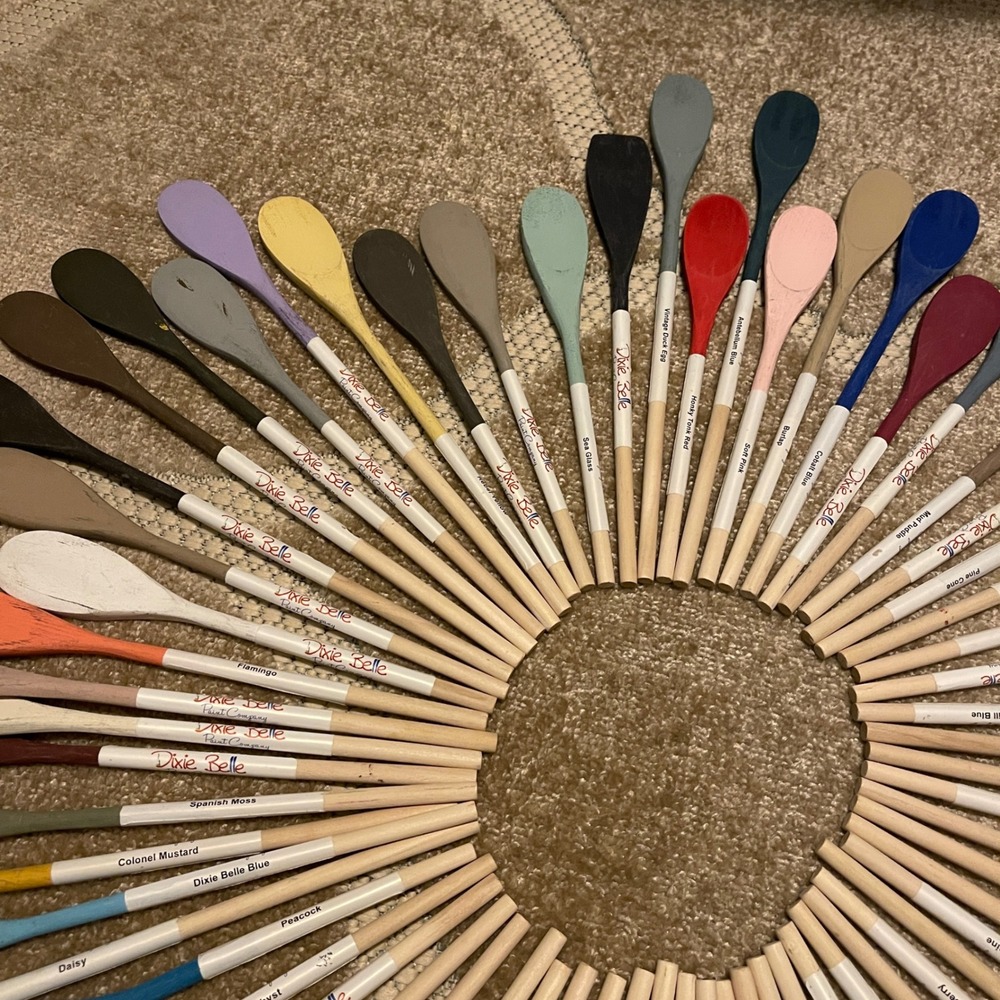 Dixie Belle Paint Company 64 Piece Painted Wooden Spoon Set Retailer Hobbyist - Picture 3 of 5